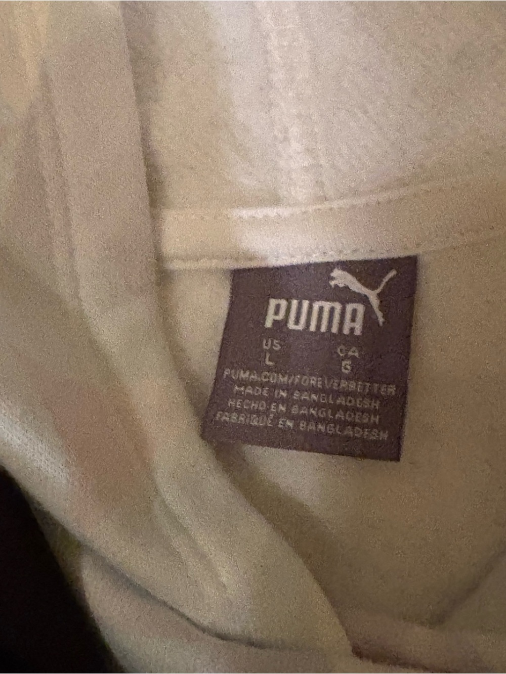 Puma White Geometric Hoodie with Black & Gold Leggings - Picture 6 of 7